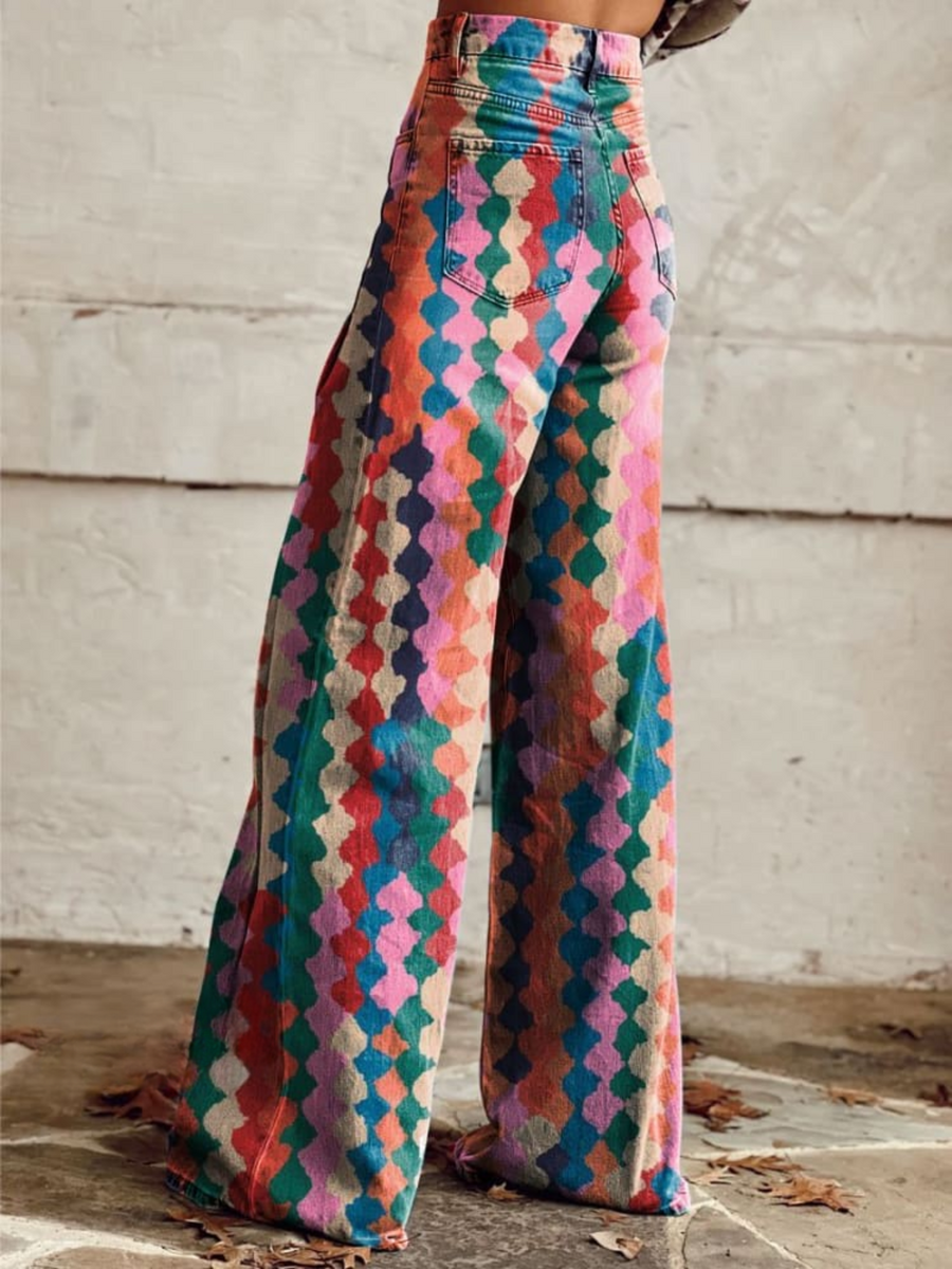 Beth™ - Vibrant Boho Wide-Leg Pants
