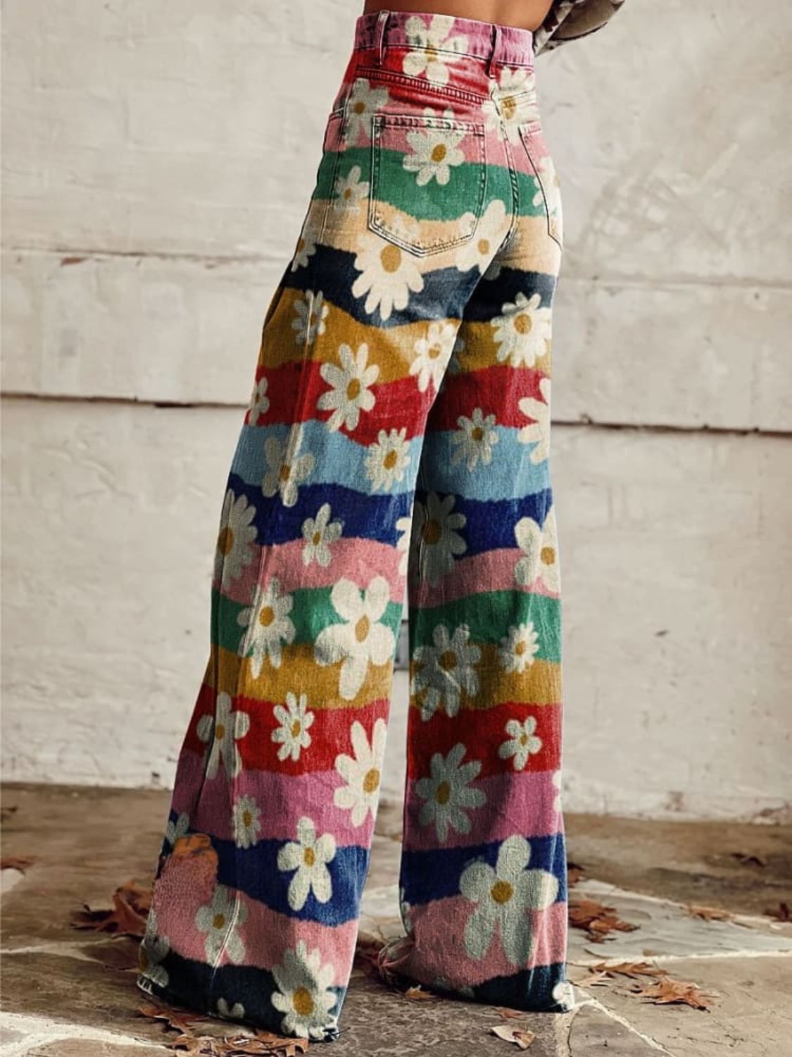 Eliane™ - Retro Floral Wide-Leg Pants