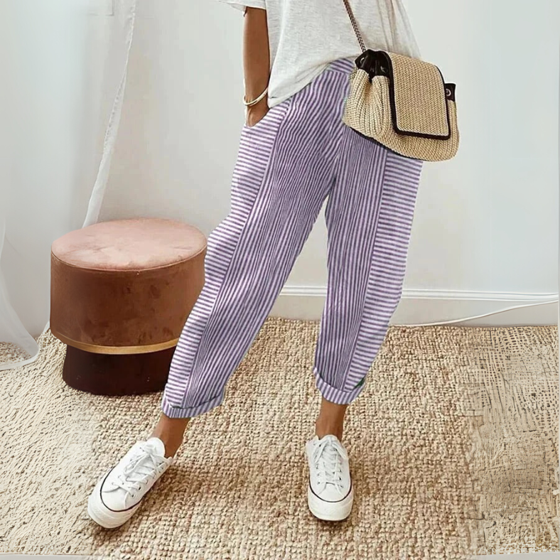 Floraine™ - Relaxed Boho Stripe Pants