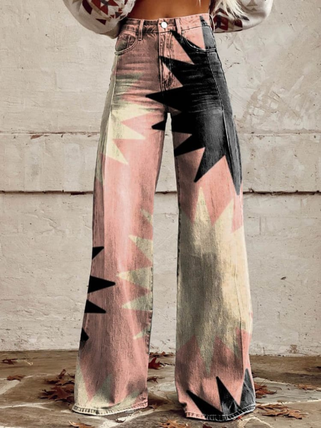 Jeanne™ - Geometric Wide-Leg Pants