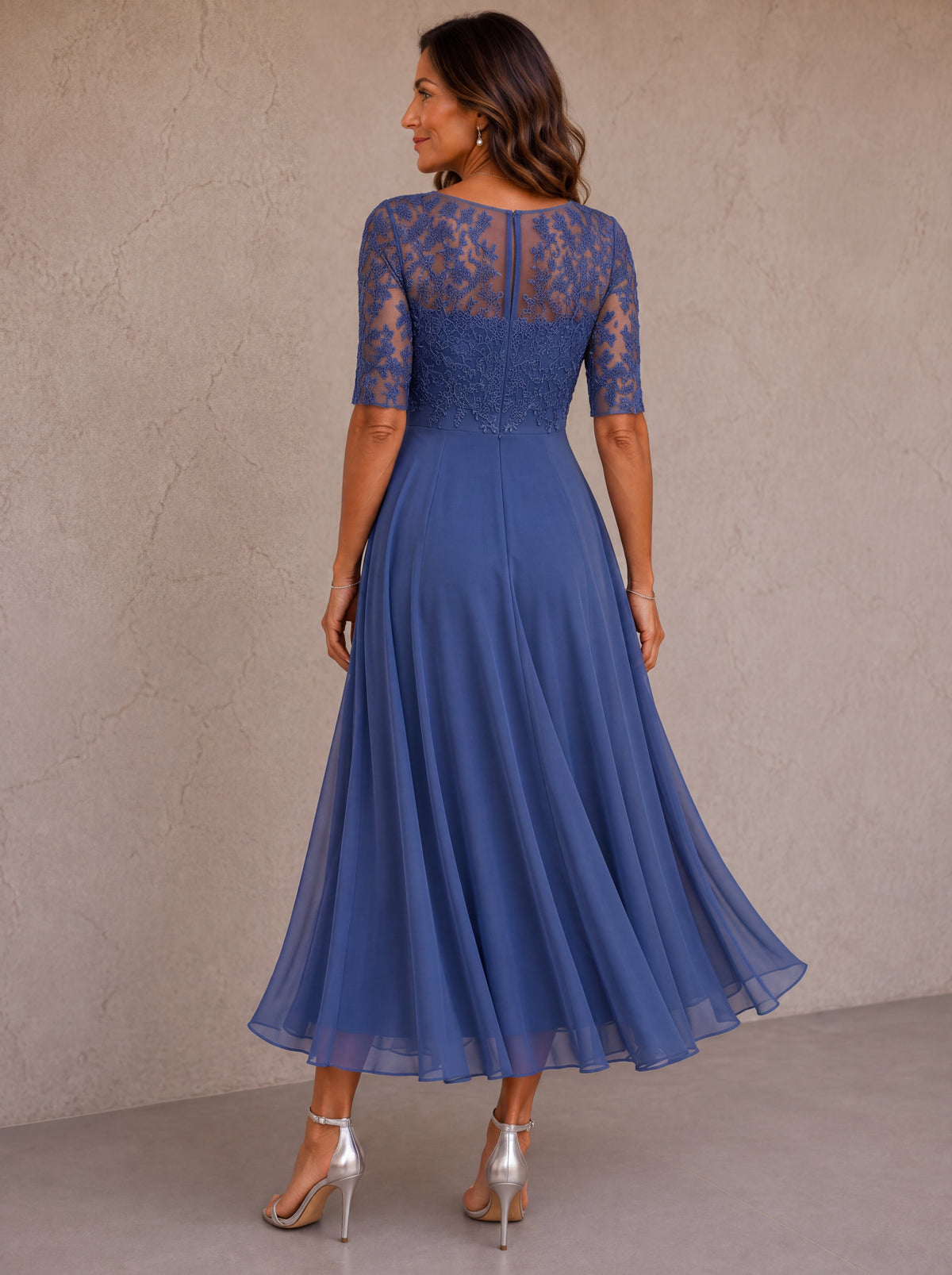 Rosalie™ | Elegant Lace & Chiffon Dress