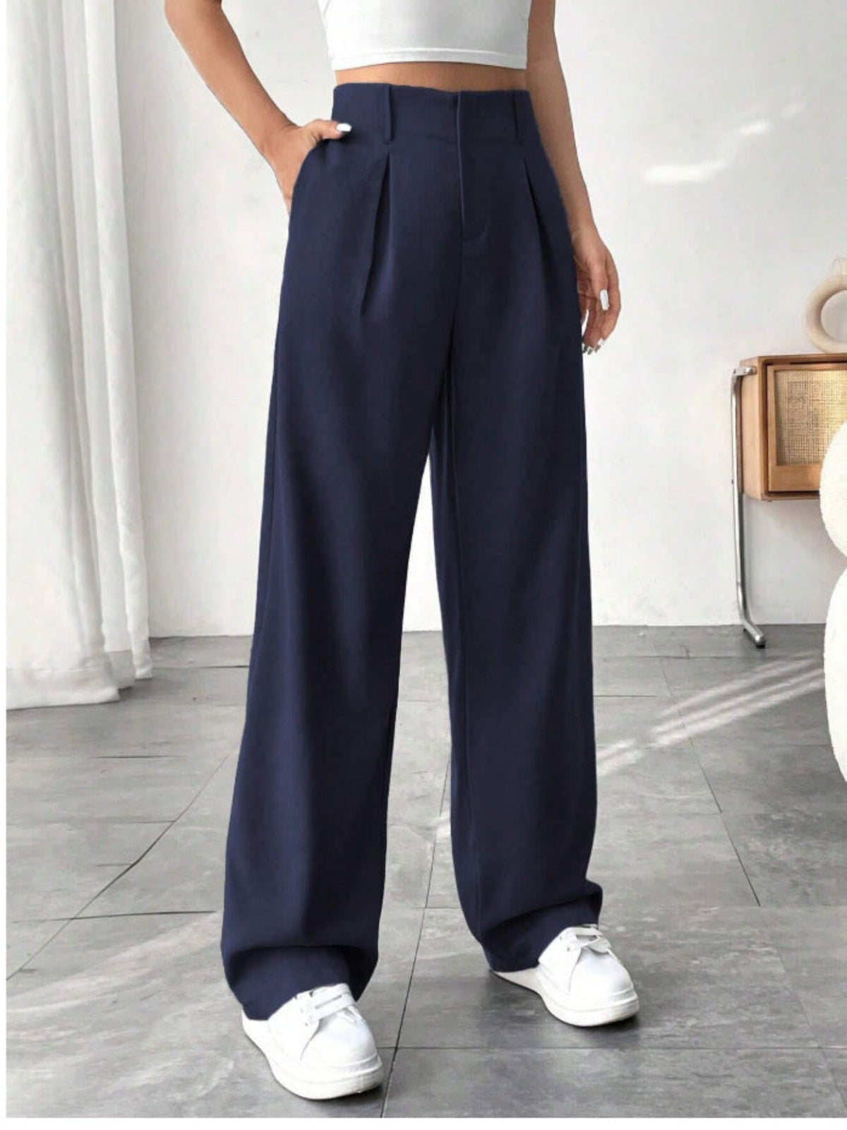Belisima™ – Elegant Pleated Wide-Leg Office Trouser