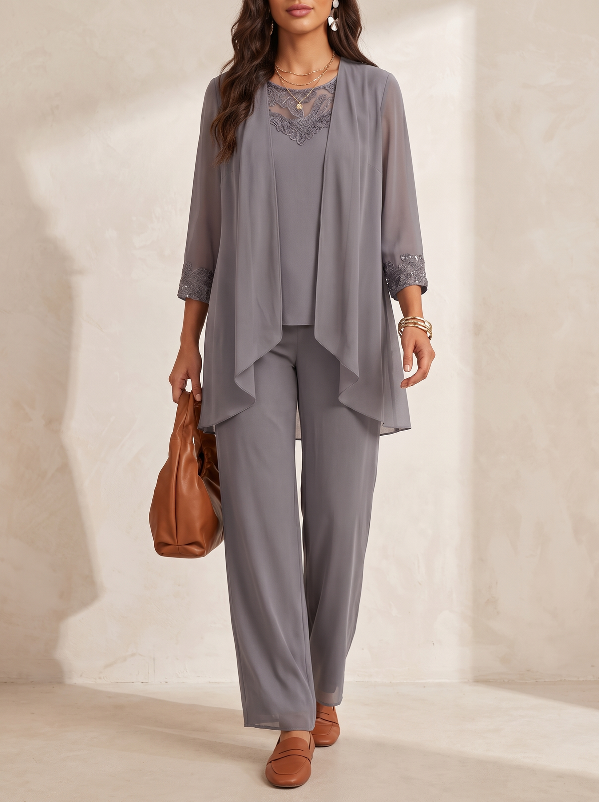 Vivienne | Flowing Jacket Three Piece Set