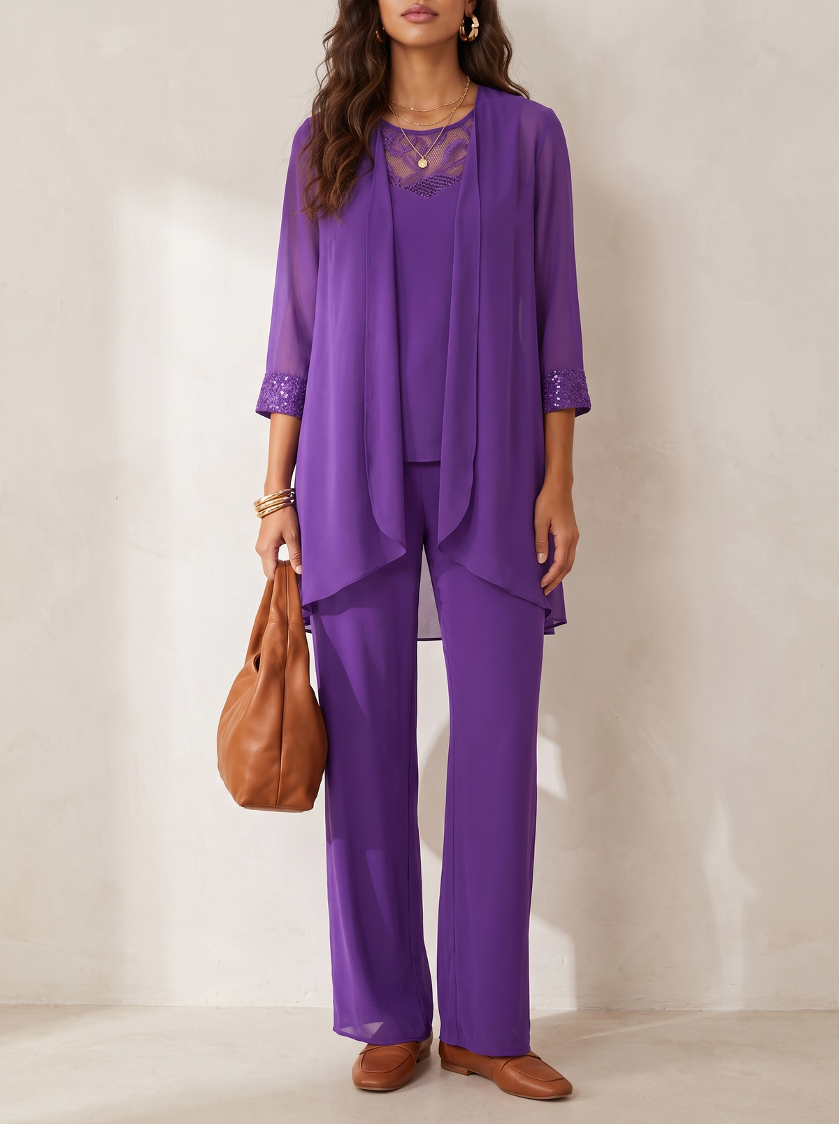 Vivienne | Flowing Jacket Three Piece Set