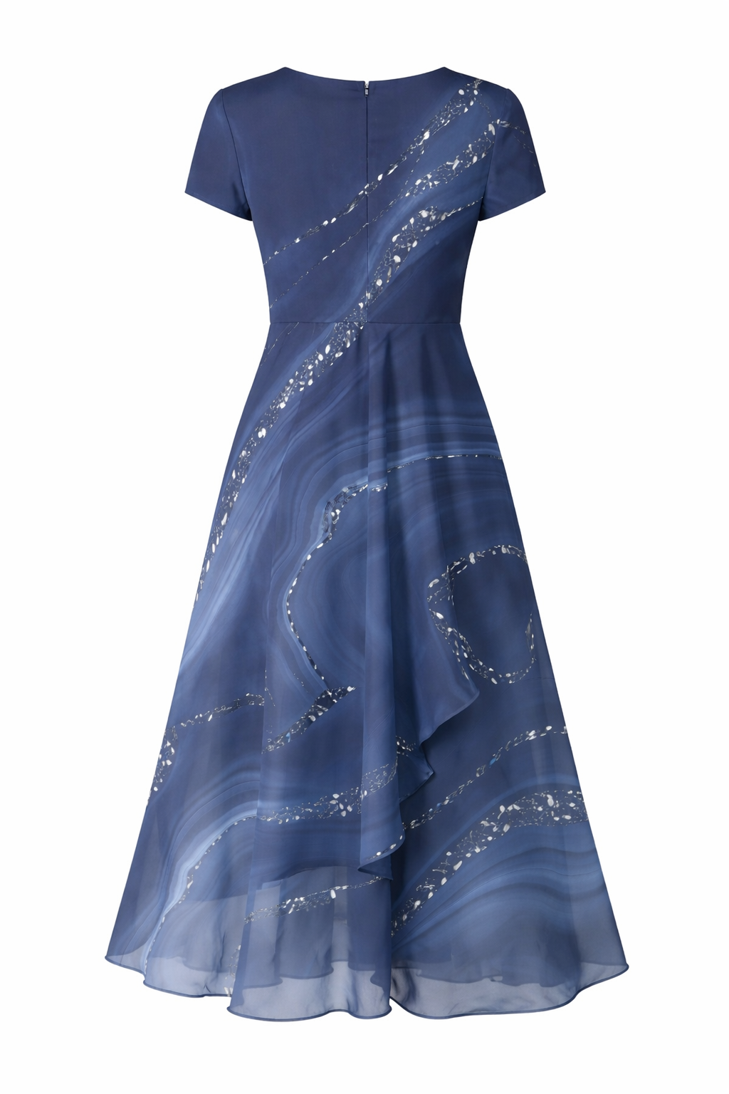 Selena | Marble Print V-Neck Maxi Dress